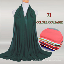 High quality plain chiffon classic solid color muslim women chiffon hijab shawls